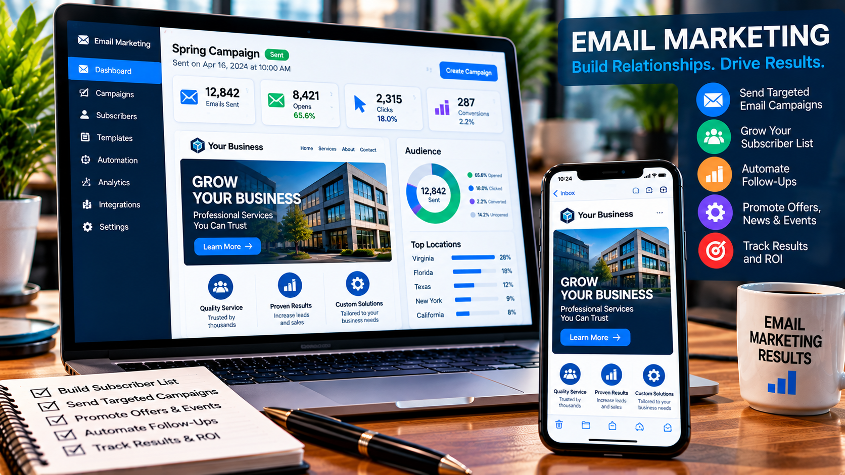 Email marketing campaign and targeted digital advertising services