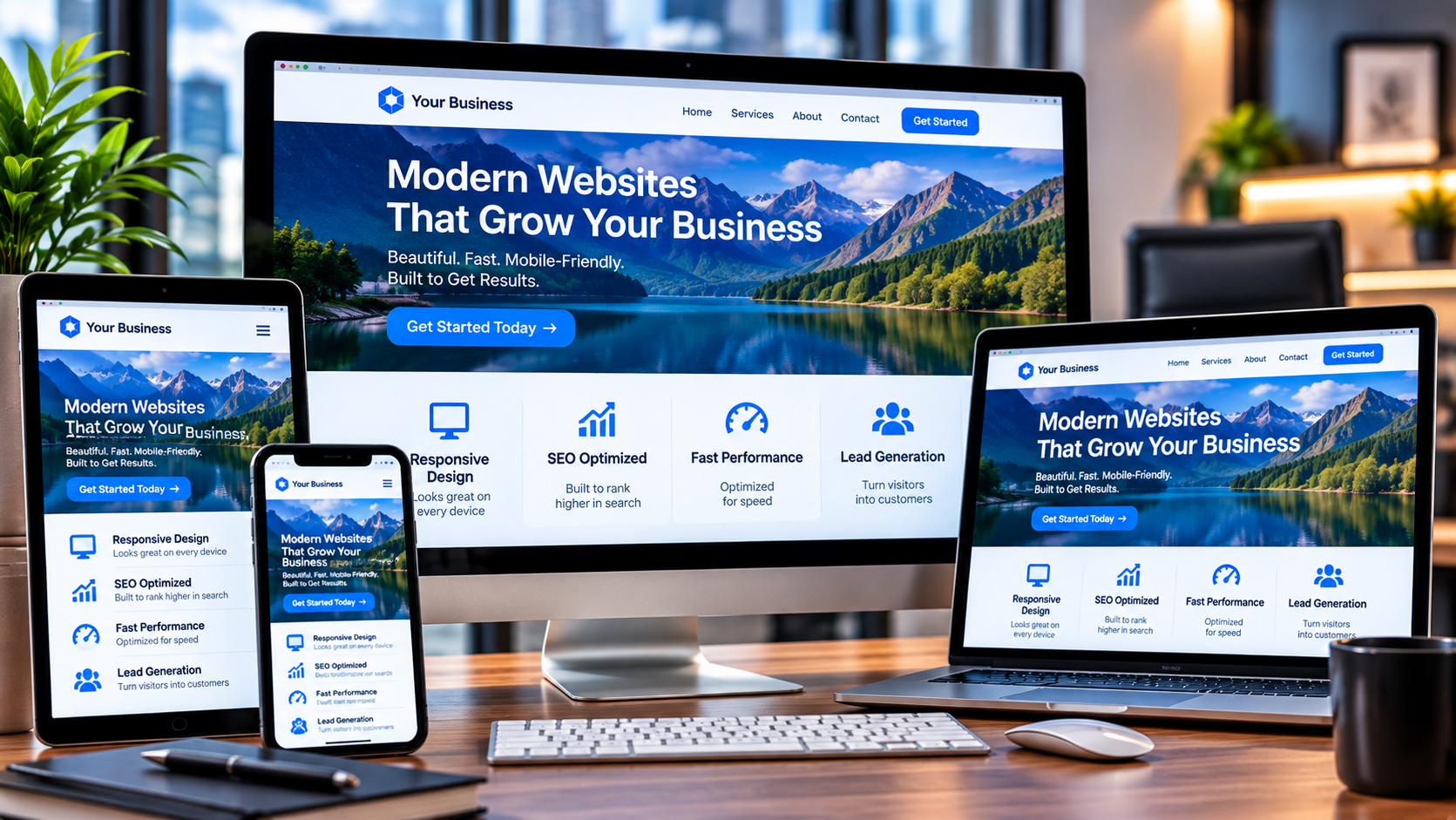 Responsive website design and development across desktop tablet and mobile devices